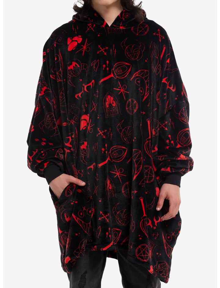 Hazbin Hotel Alastor Fuzzy Oversized Hoodie