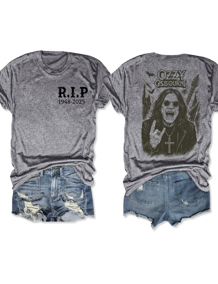 RIP Ozzy Osbourne 1948-2025 Crew Neck T-shirt