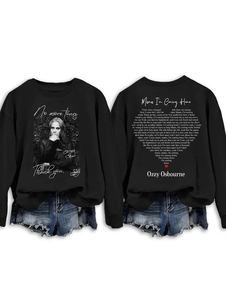 No More Tour Thank You Ozzy Long Sleeve Casual Top