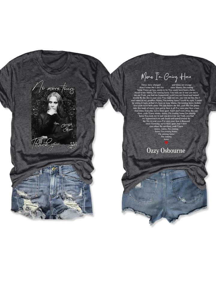 No More Tour Thank You Ozzy Crew Neck T-shirt