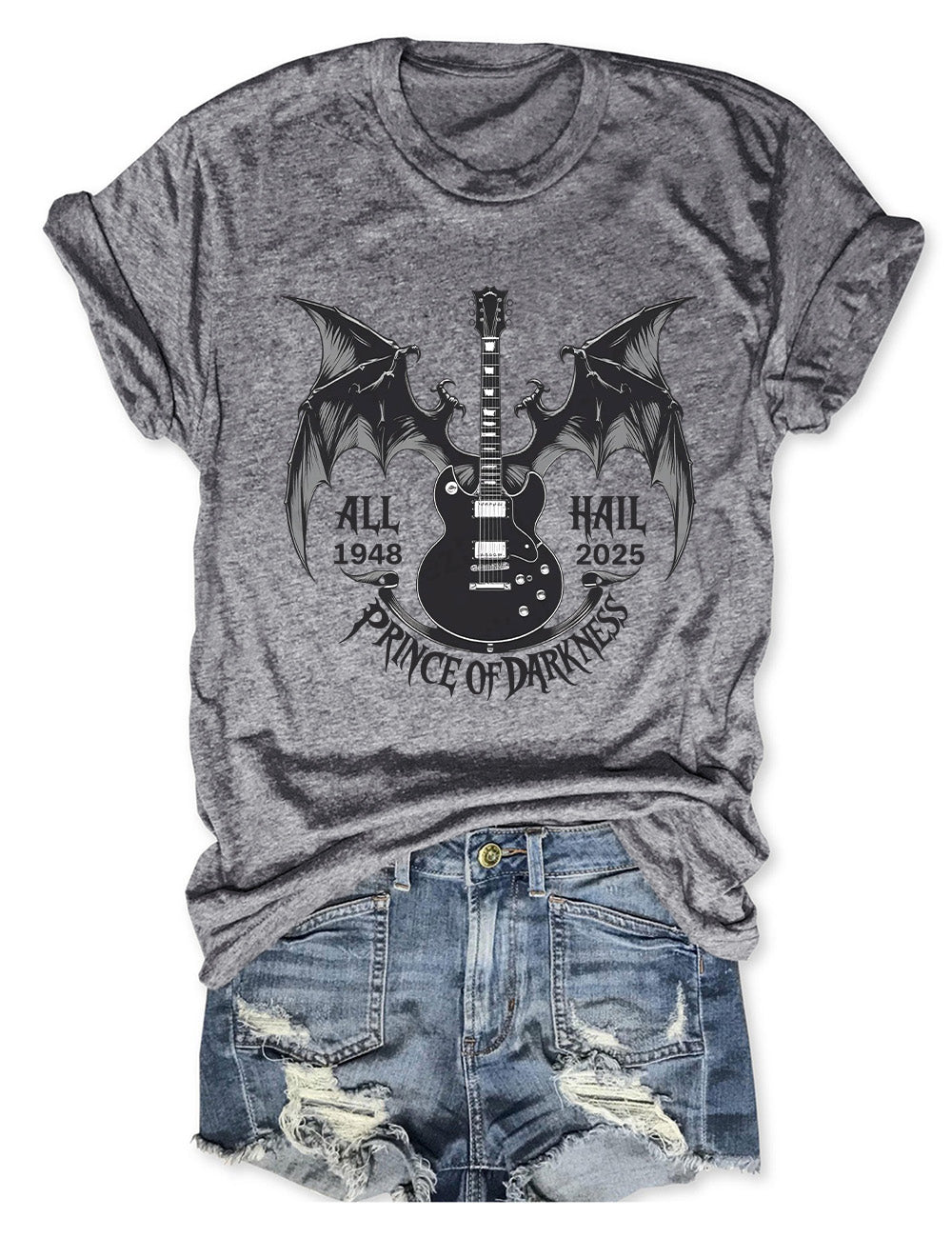 All Hail Prince of Darkness 1948-2025 Crew Neck T-shirt