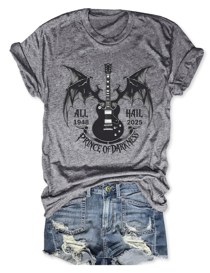 All Hail Prince of Darkness 1948-2025 Crew Neck T-shirt