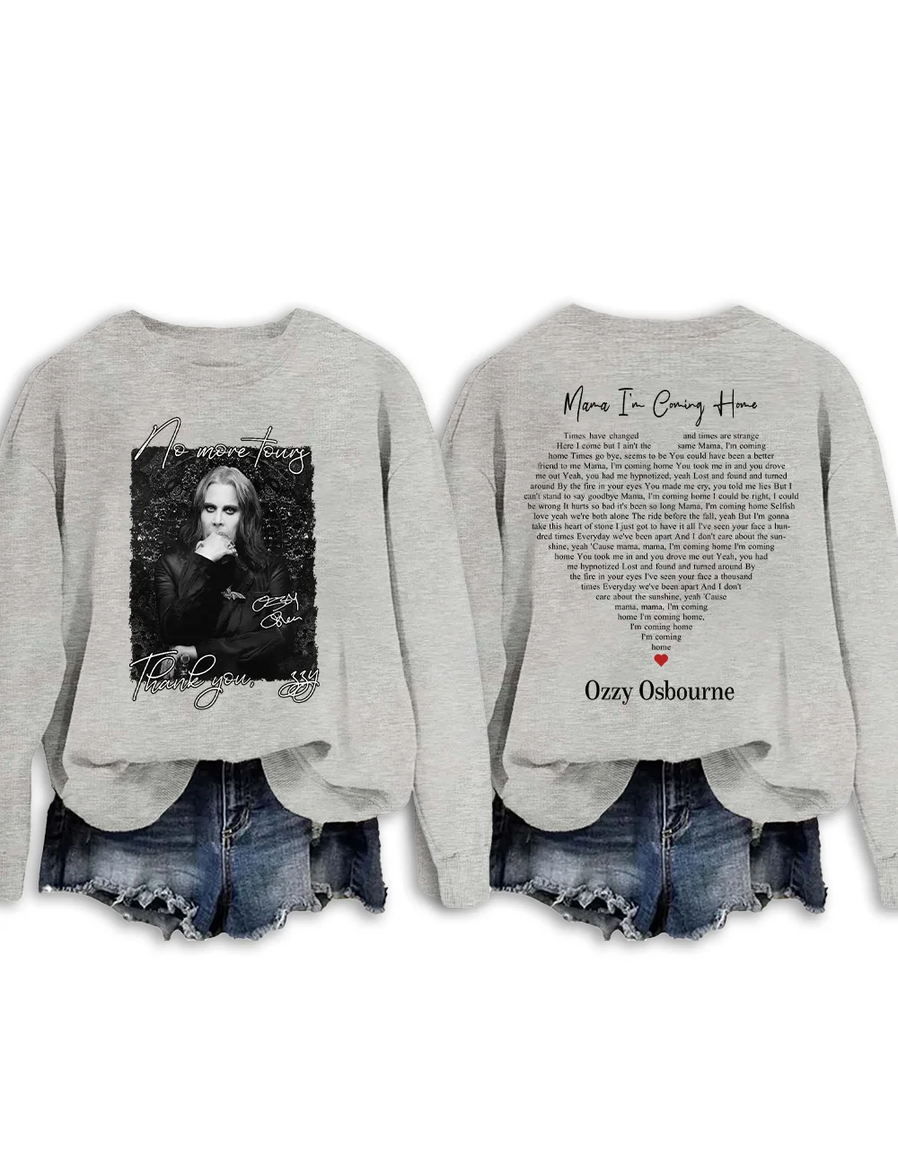 No More Tour Thank You Ozzy Long Sleeve Casual Top