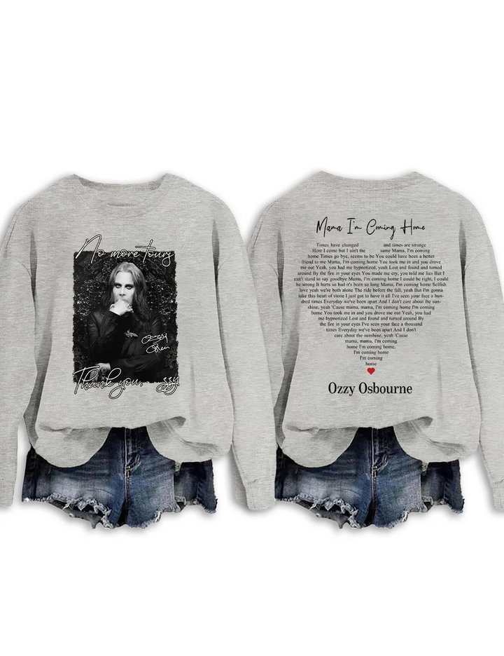 No More Tour Thank You Ozzy Long Sleeve Casual Top