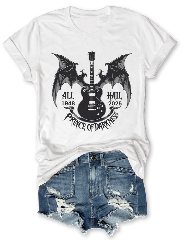 All Hail Prince of Darkness 1948-2025 Crew Neck T-shirt