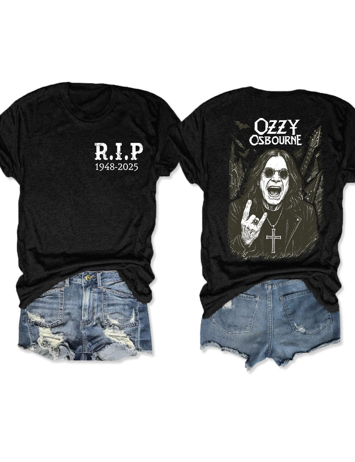 RIP Ozzy Osbourne 1948-2025 Crew Neck T-shirt