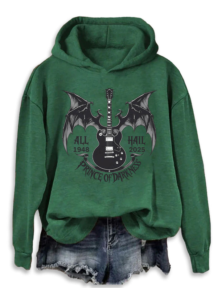 All Hail Prince of Darkness 1948-2025 Long Sleeve Hoodie
