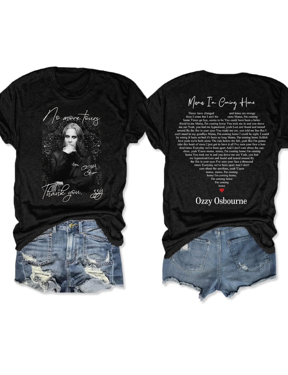 No More Tour Thank You Ozzy Crew Neck T-shirt