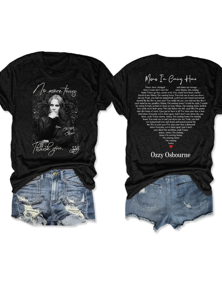 No More Tour Thank You Ozzy Crew Neck T-shirt