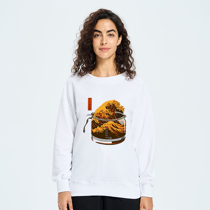 The Great Wave Of Coffee Japanese Sweatshirt