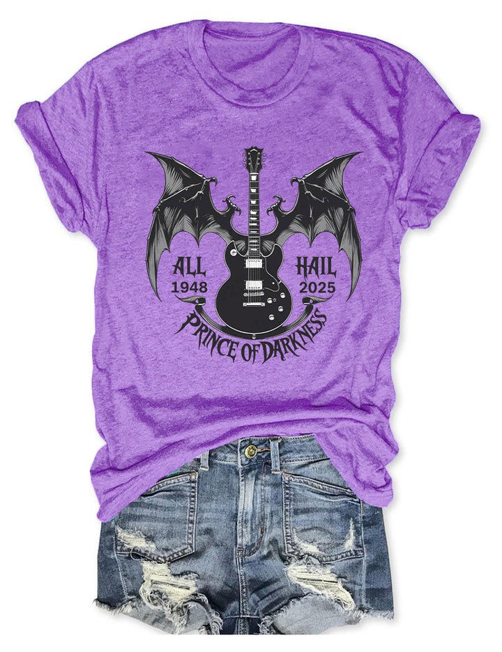 All Hail Prince of Darkness 1948-2025 Crew Neck T-shirt
