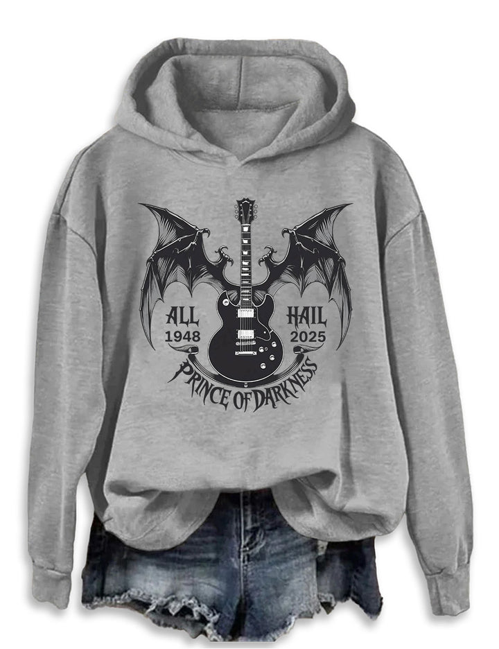 All Hail Prince of Darkness 1948-2025 Long Sleeve Hoodie