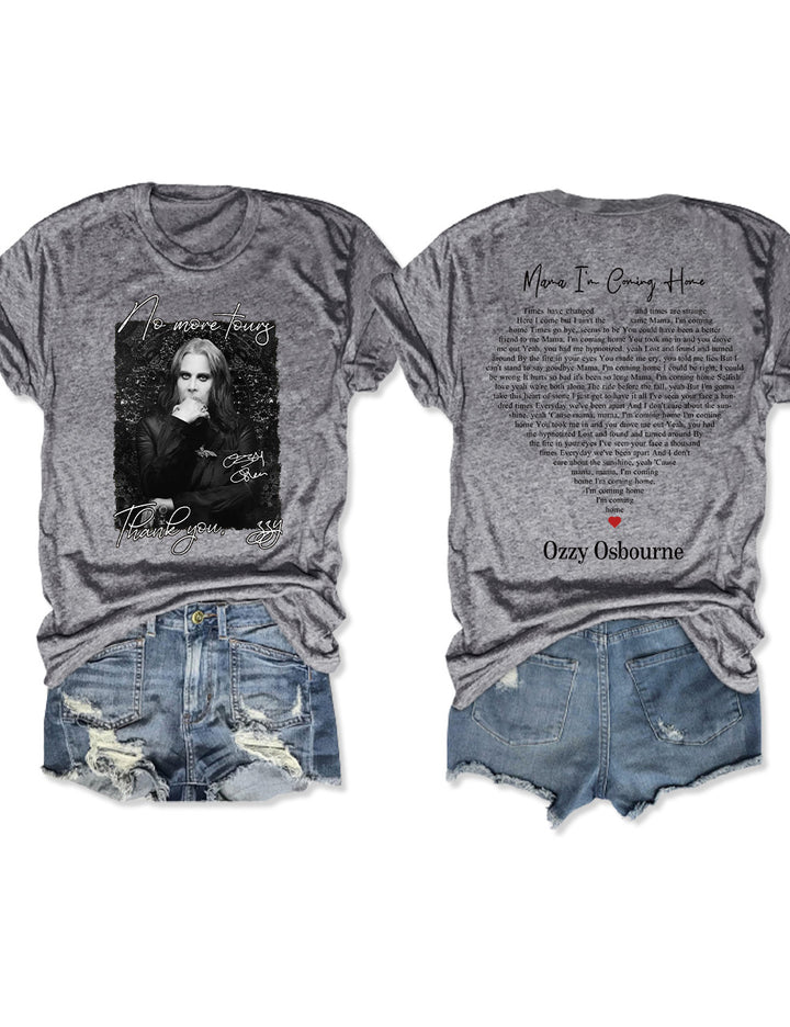No More Tour Thank You Ozzy Crew Neck T-shirt