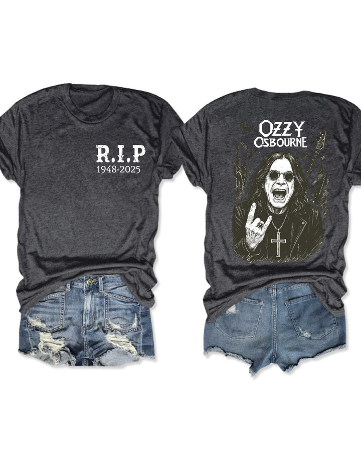 RIP Ozzy Osbourne 1948-2025 Crew Neck T-shirt