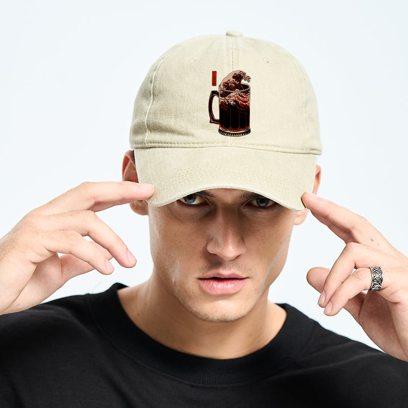 The Great Wave Of Beer Japanese Washed Cap