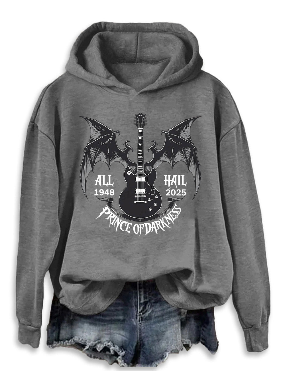 All Hail Prince of Darkness 1948-2025 Long Sleeve Hoodie