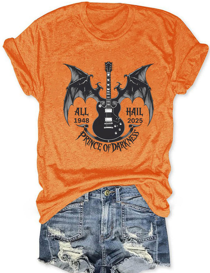 All Hail Prince of Darkness 1948-2025 Crew Neck T-shirt
