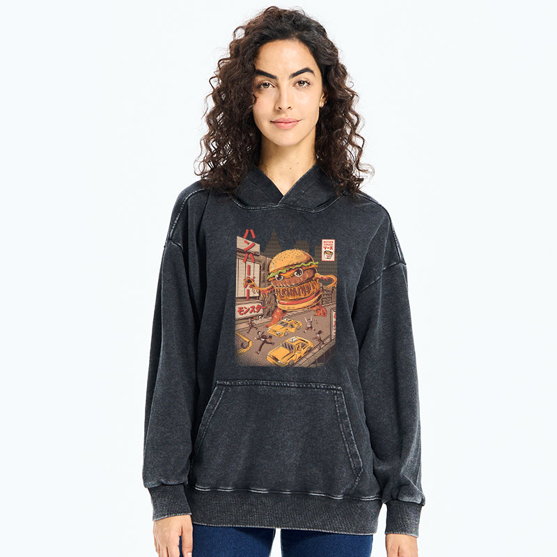 The Great Burger Kaiju Japanese Washed Hoodie