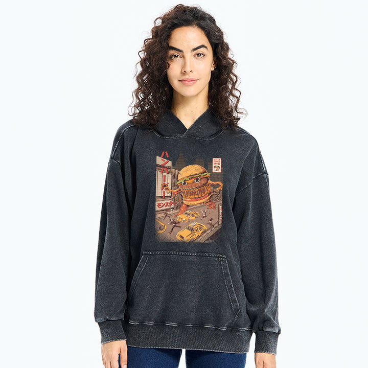 The Great Burger Kaiju Japanese Washed Hoodie