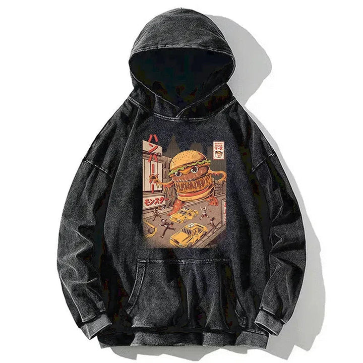 The Great Burger Kaiju Japanese Washed Hoodie