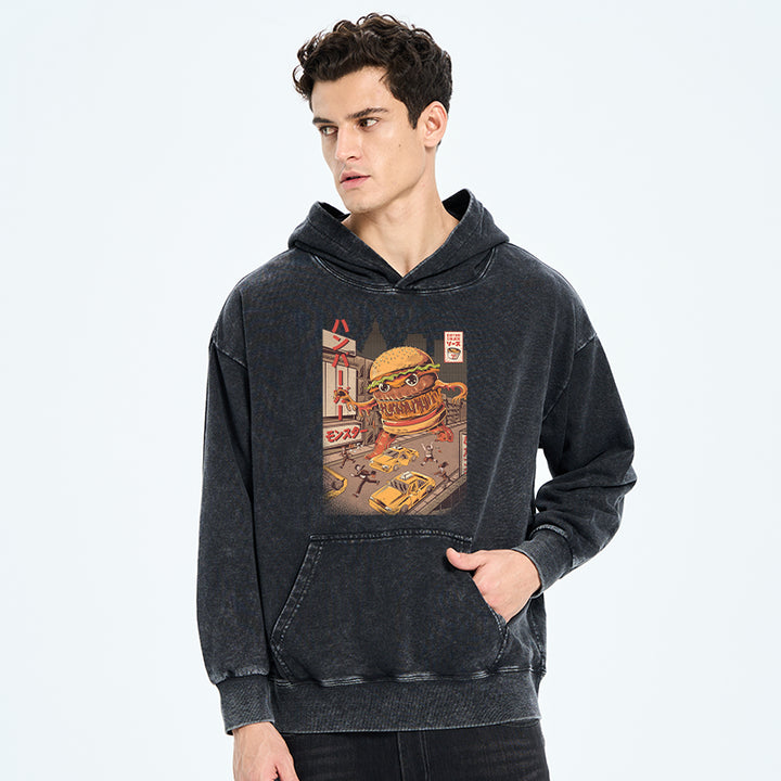 The Great Burger Kaiju Japanese Washed Hoodie