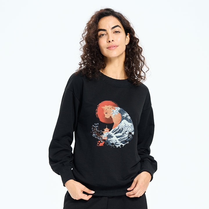 Spirit Cat Wave Japan Sweatshirt