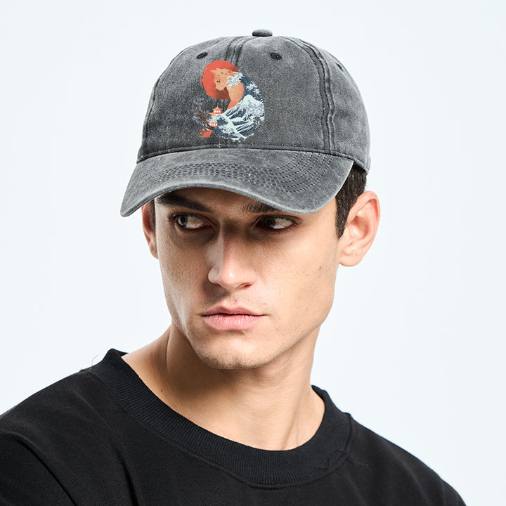 Spirit Cat Wave Japan Washed Cap