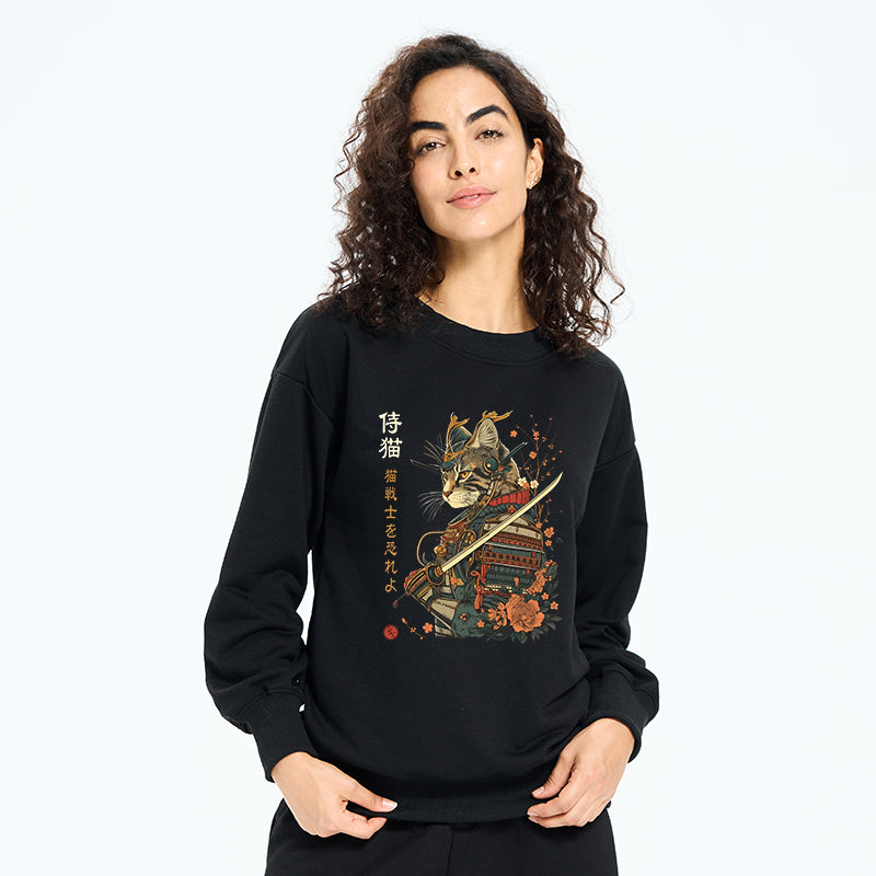 Cat Samurai Japanese Art Sweatshirt
