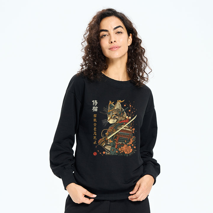 Cat Samurai Japanese Art Sweatshirt