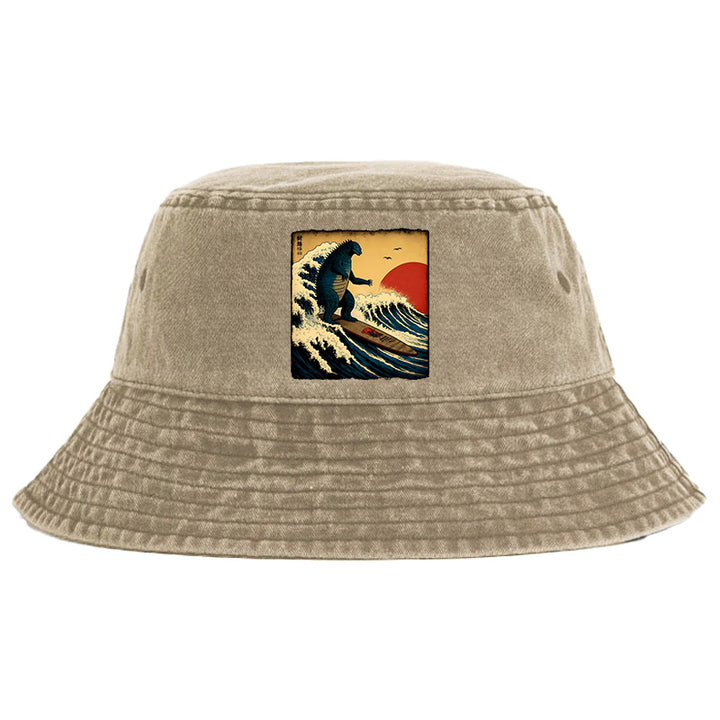 The Great Wave Washed Bucket Hat