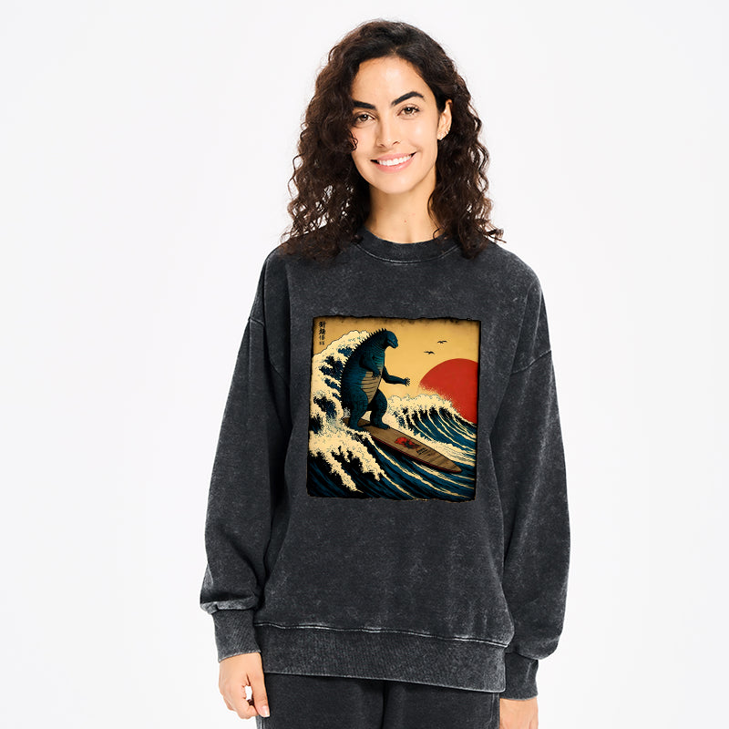 The Great Wave Washed Sweatshirt