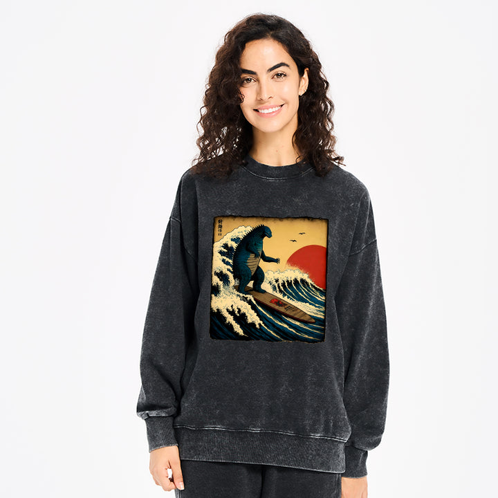 The Great Wave Washed Sweatshirt