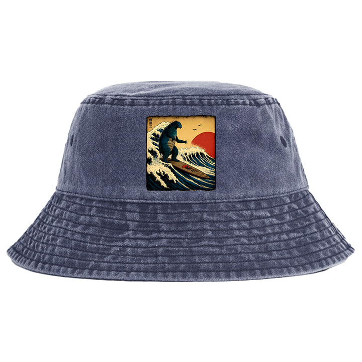 The Great Wave Washed Bucket Hat