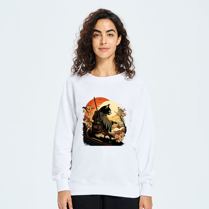 Cat Ninja Ukiyo-e Anime Style Samurai Sweatshirt