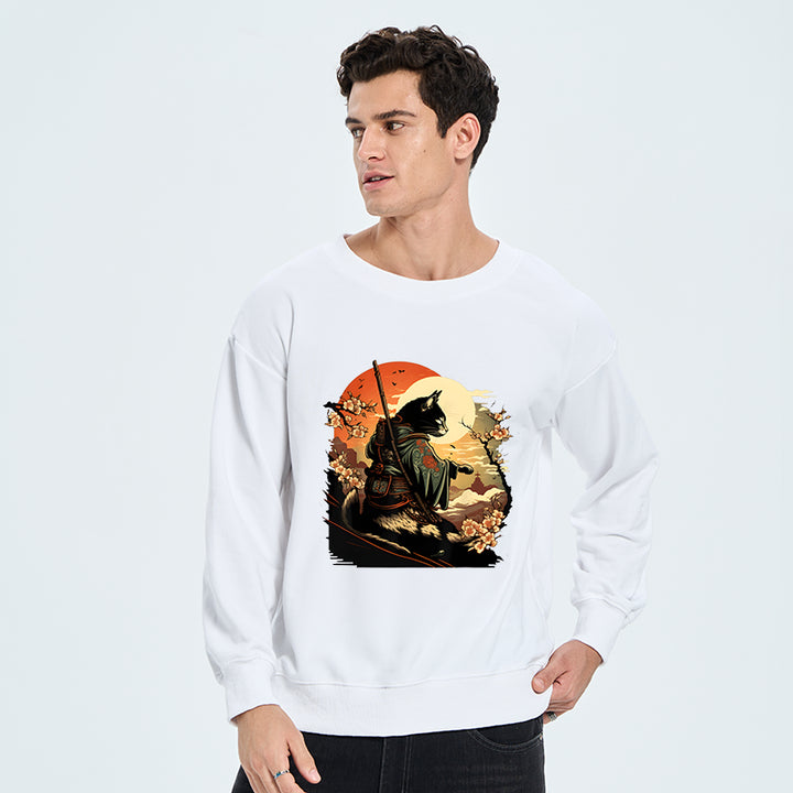 Cat Ninja Ukiyo-e Anime Style Samurai Sweatshirt