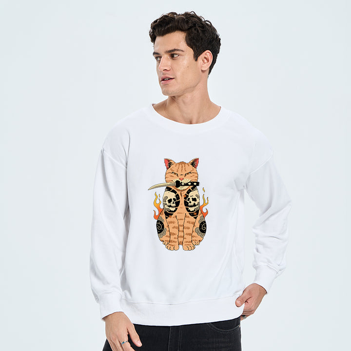 Catana Cat Skull Tattooed Samurai Sweatshirt