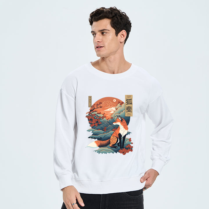 Japanese Kitsune Fox Sakura Sweatshirt