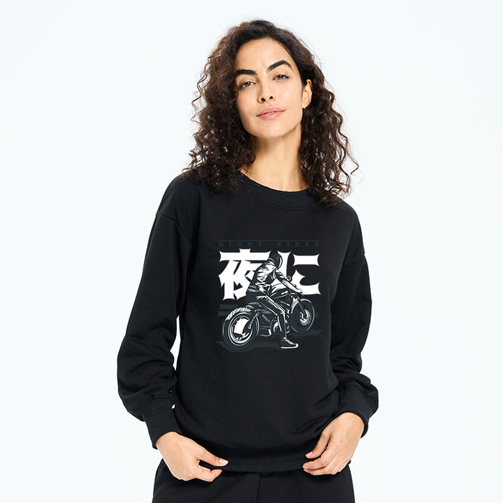 Motorcyclist Japanese Night Rider Sweatshirt