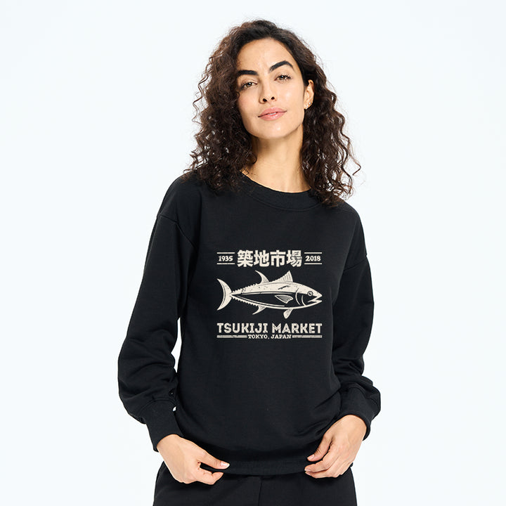 Retro Tsukiji Fish Market Streetwear Tokyo Sweatshirt