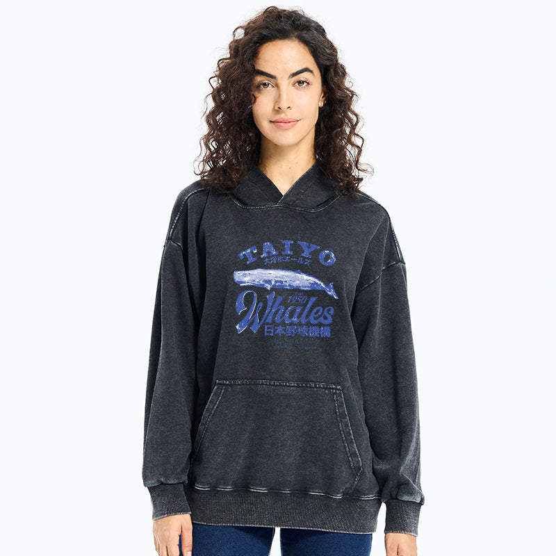 Japan Taiyo Whales Washed Hoodie