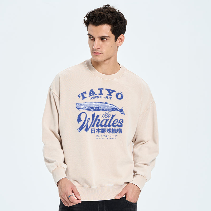 Japan Taiyo Whales Washed Sweatshirt