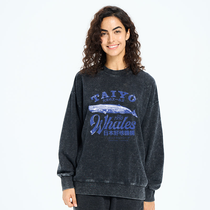 Japan Taiyo Whales Washed Sweatshirt