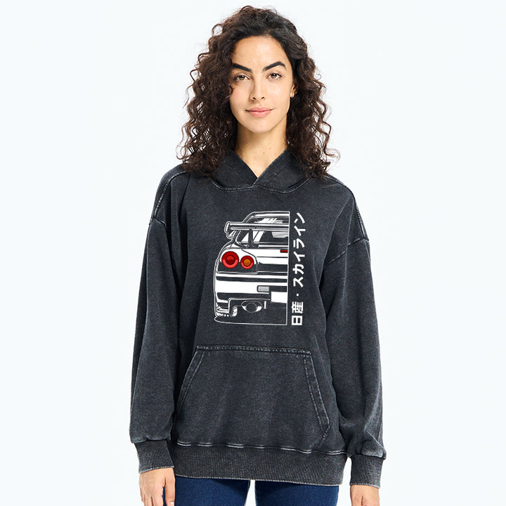 Nissan Skyline GTR R34 Washed Hoodie