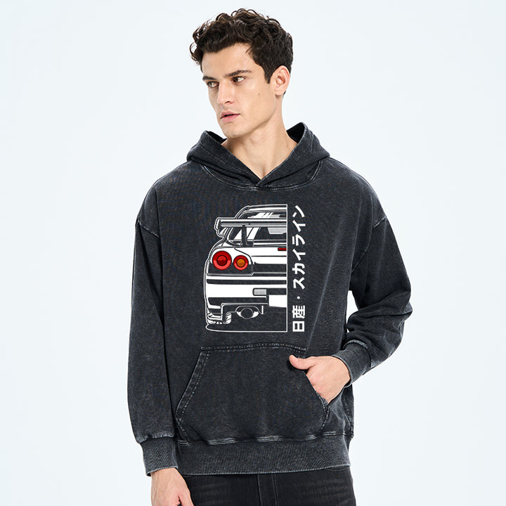 Nissan Skyline GTR R34 Washed Hoodie