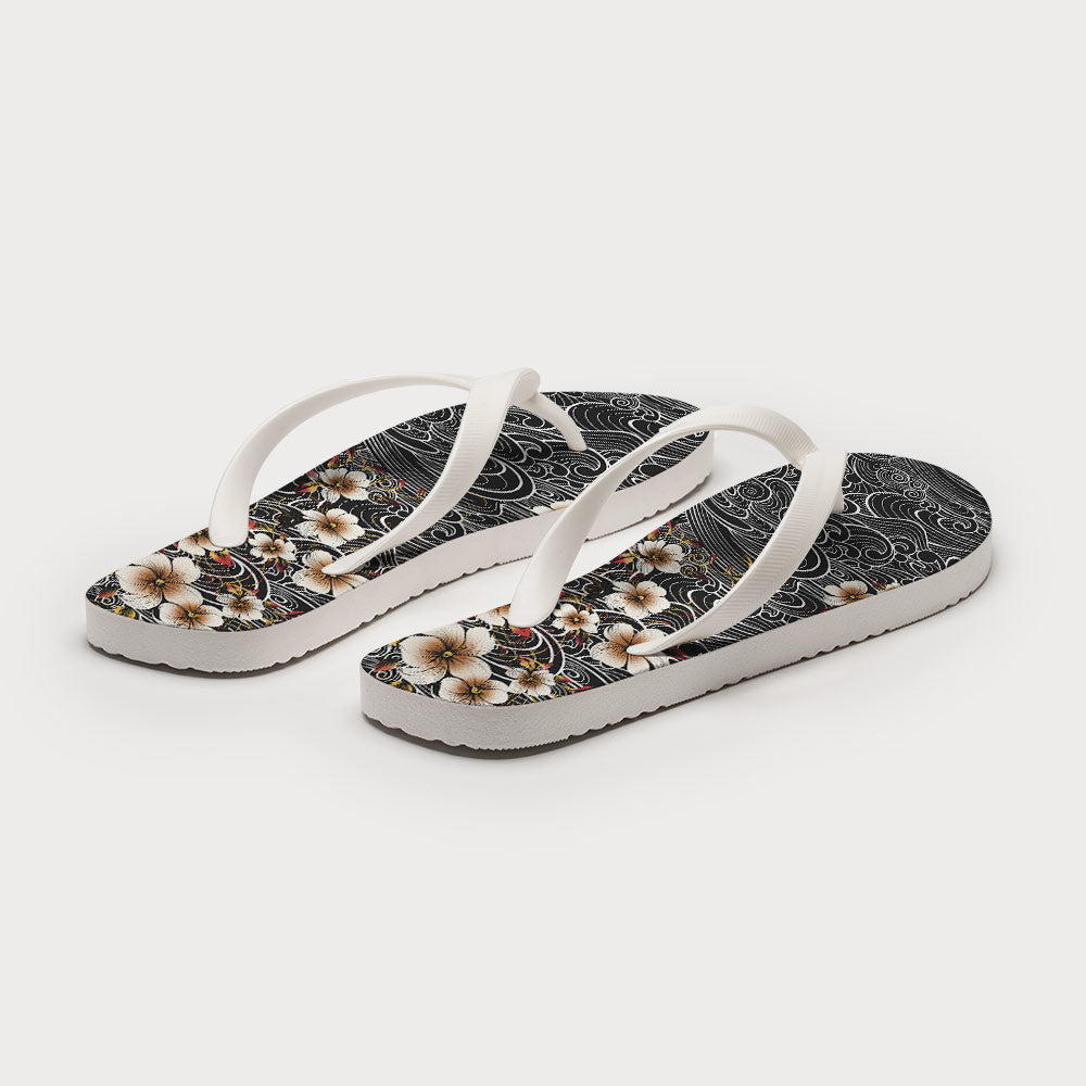 Floral Whirl Flip Flops
