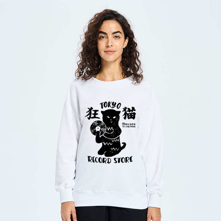 Tokyo Record Store Cat CD Sweatshirt