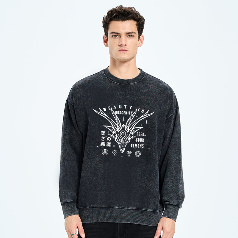 Beautiful Devil Japanese Washed Sweatshirt