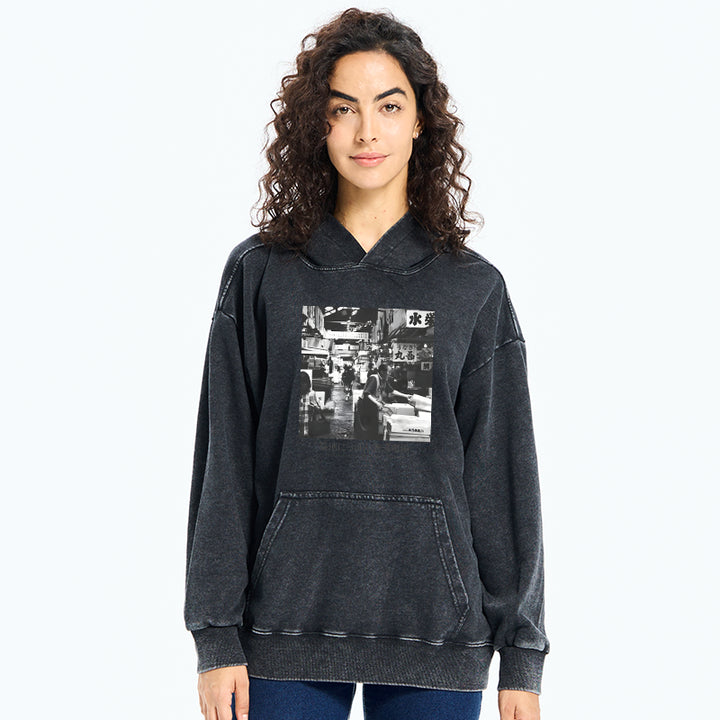 Tsukiji Fish Market Photo Washed Hoodie