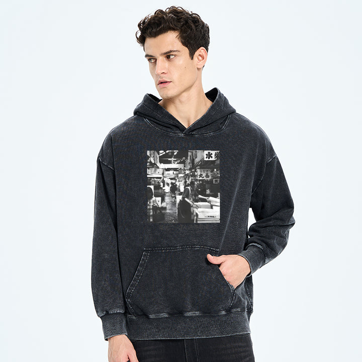 Tsukiji Fish Market Photo Washed Hoodie