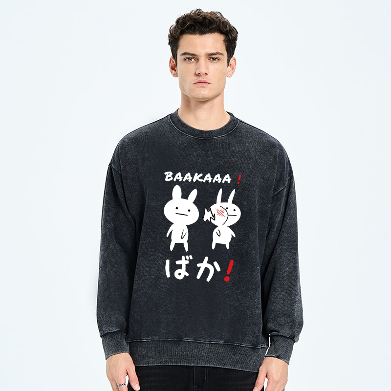 Anime Baka Manga Slap Washed Sweatshirt